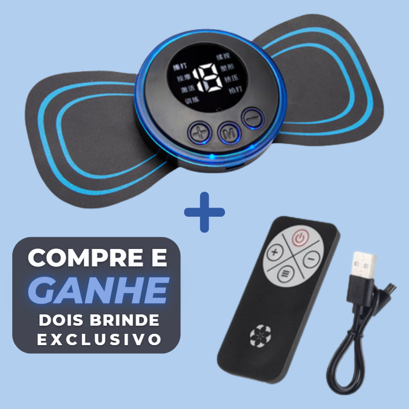 MassageFlex® | Massageador Muscular Eletroterapia + Display Digital + Controle Remoto de Brinde